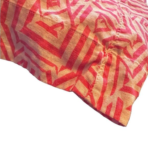 J Crew Pink White Linen Drawstring Skirt Size 0 lined - Picture 5 of 12